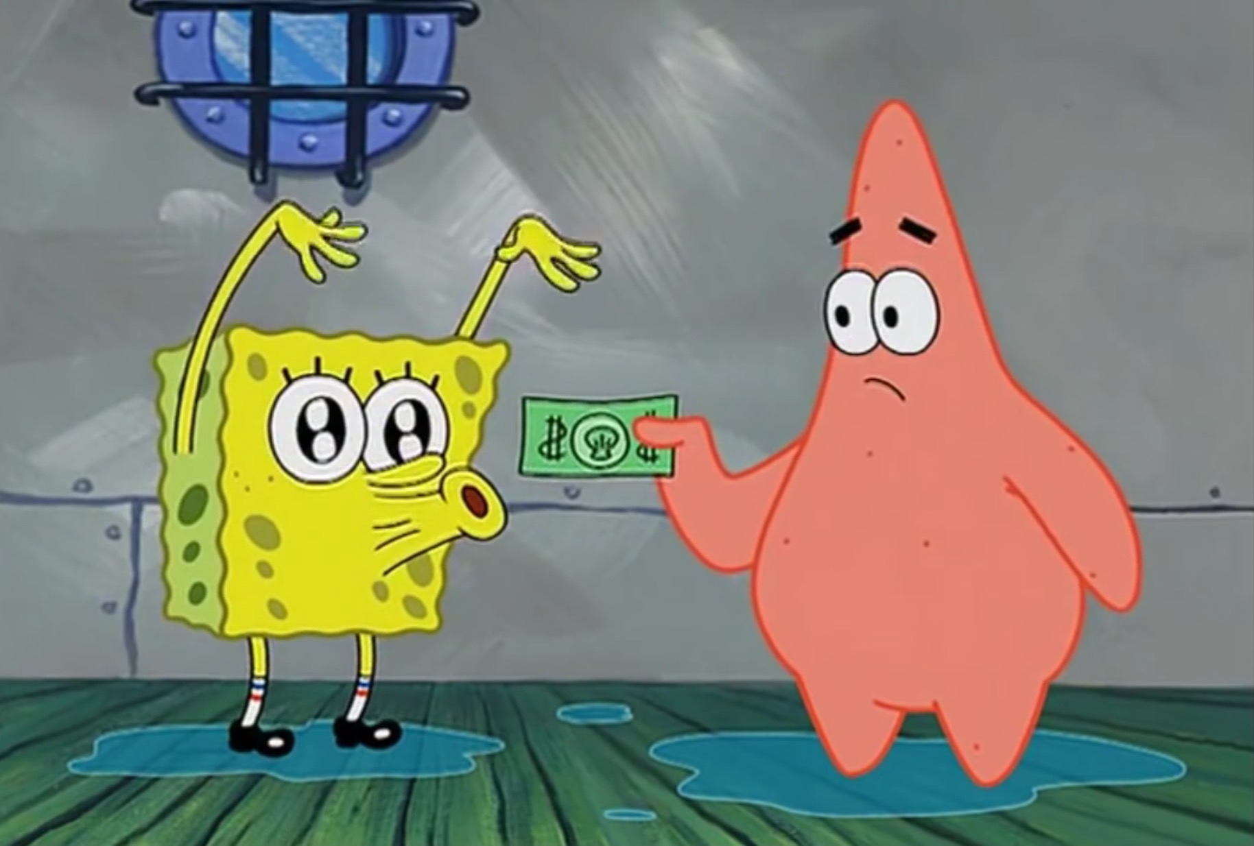 SpongeBob and Patrick.