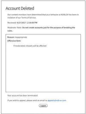 Roblox Account Deleted Photo
